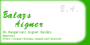 balazs aigner business card
