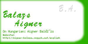 balazs aigner business card